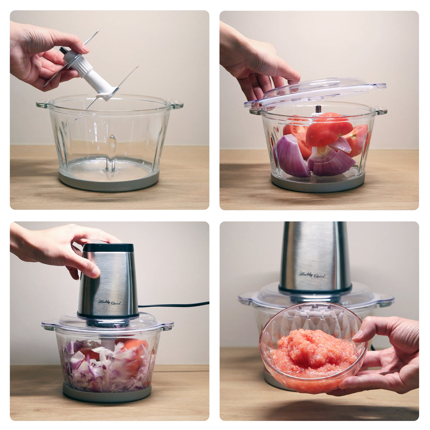 Large Powerful Food Chopper/ Stainless Steel/ 2kg Capacity/ 300W - Image 4