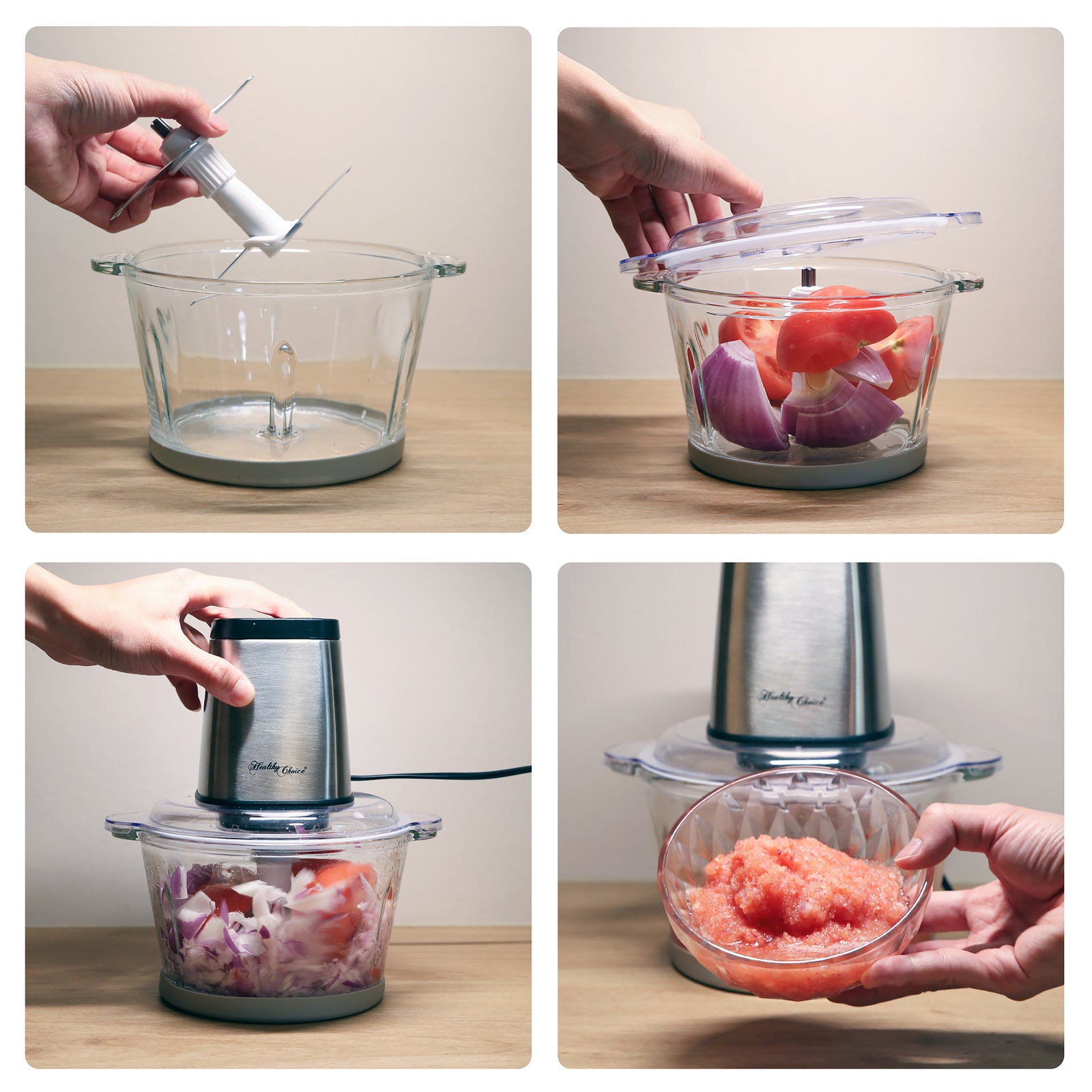 Large Powerful Food Chopper/ Stainless Steel/ 2kg Capacity/ 300W - Image 4
