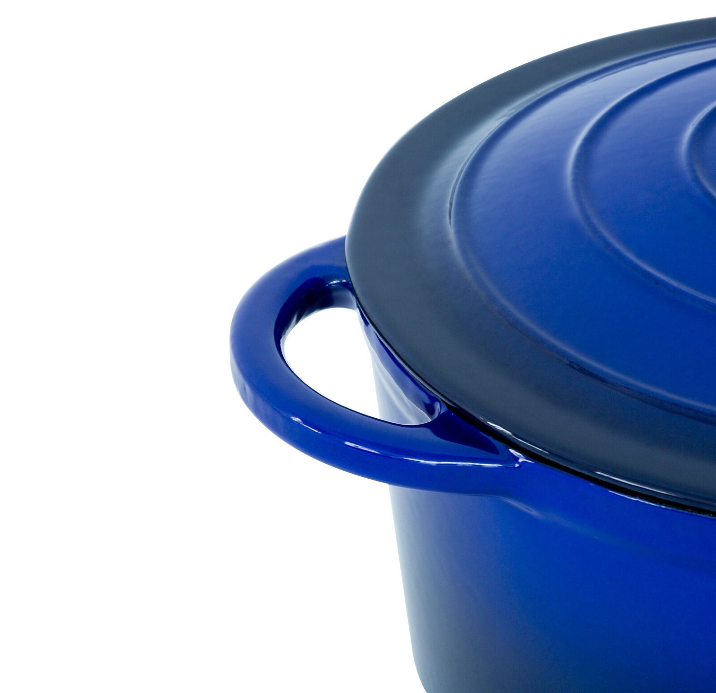 26cm Enamelled Cast Iron French Oven Casserole (4.7L) - Blue - Image 5