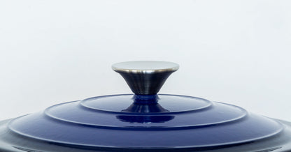 26cm Enamelled Cast Iron French Oven Casserole (4.7L) - Blue - Image 6
