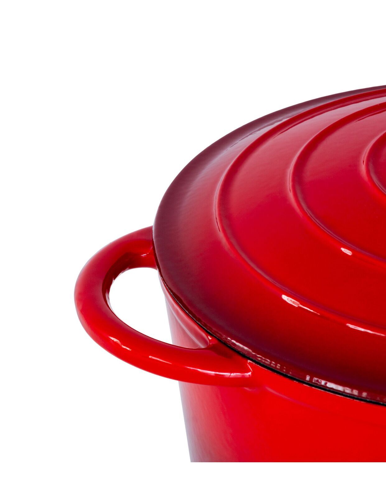 26cm Enamelled Cast Iron French Oven Casserole (4.7L) - Red - Image 5
