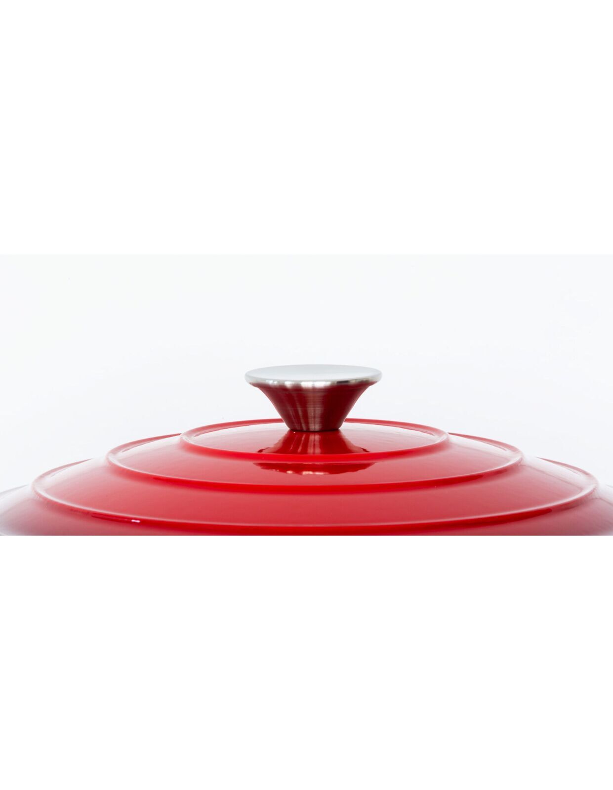26cm Enamelled Cast Iron French Oven Casserole (4.7L) - Red - Image 6