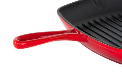 Enamelled Cast Iron Square Grill Pan (44 x 30 x 4.7 cm) - Red - Image 4