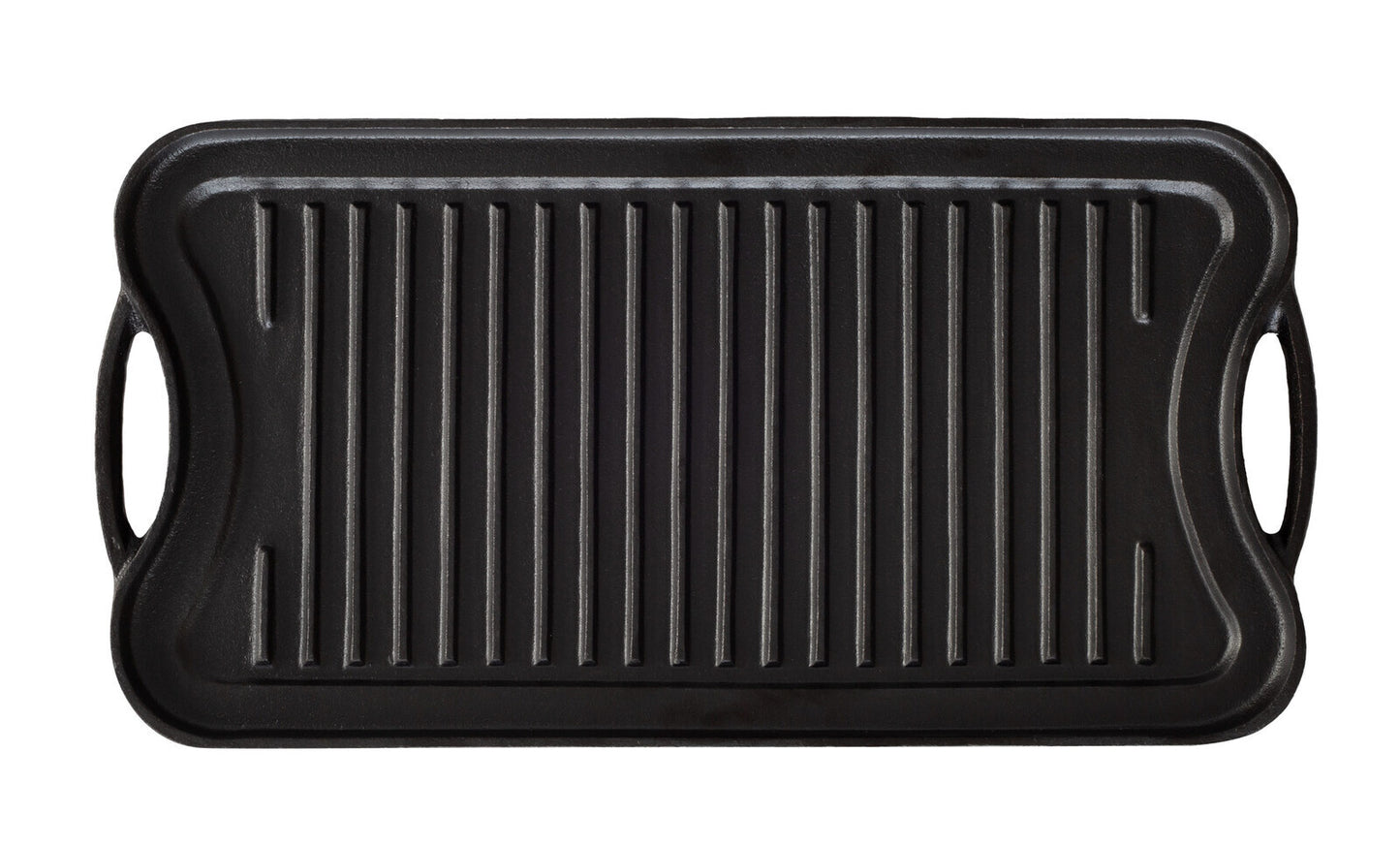 Oil-seasoned Ready to use 50.7x25.8cm Reversible Cast Iron Grill - Black - Image 4