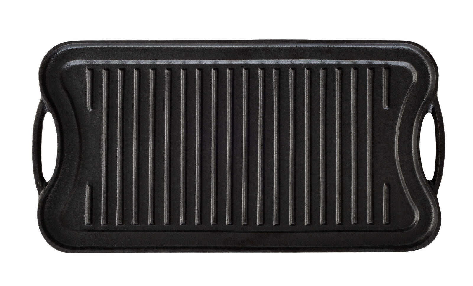 Oil-seasoned Ready to use 50.7x25.8cm Reversible Cast Iron Grill - Black - Image 4