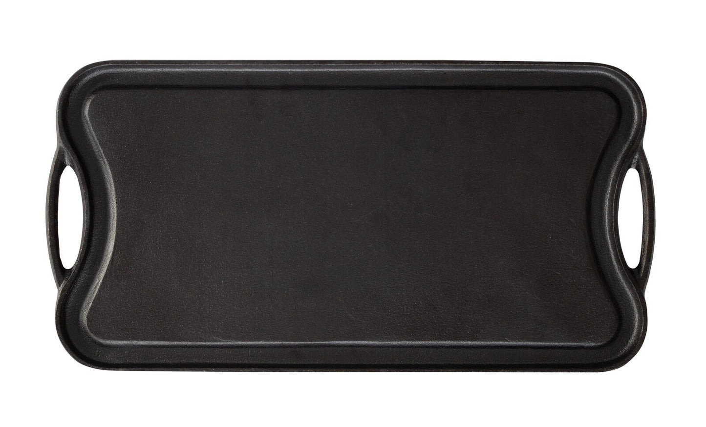 Oil-seasoned Ready to use 50.7x25.8cm Reversible Cast Iron Grill - Black - Image 5
