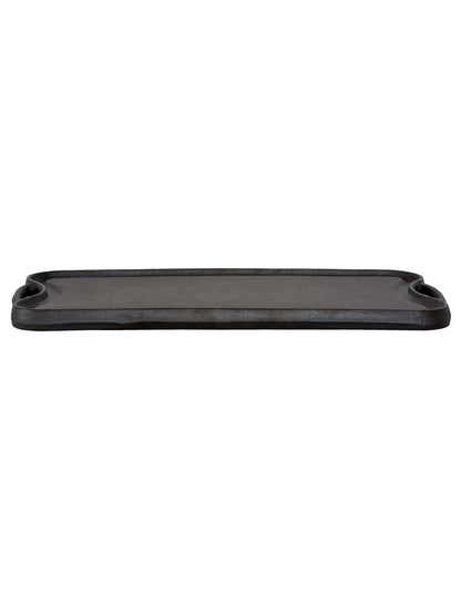 Oil-seasoned Ready to use 50.7x25.8cm Reversible Cast Iron Grill - Black - Image 7