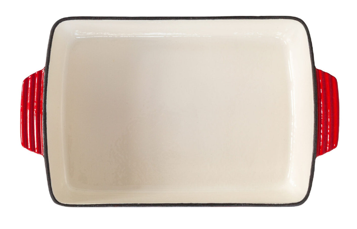 Enamelled Cast Iron 38.5x23cm Rectangular Roaster (3.4L) - Red - Image 4
