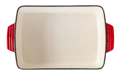 Enamelled Cast Iron 38.5x23cm Rectangular Roaster (3.4L) - Red - Image 4