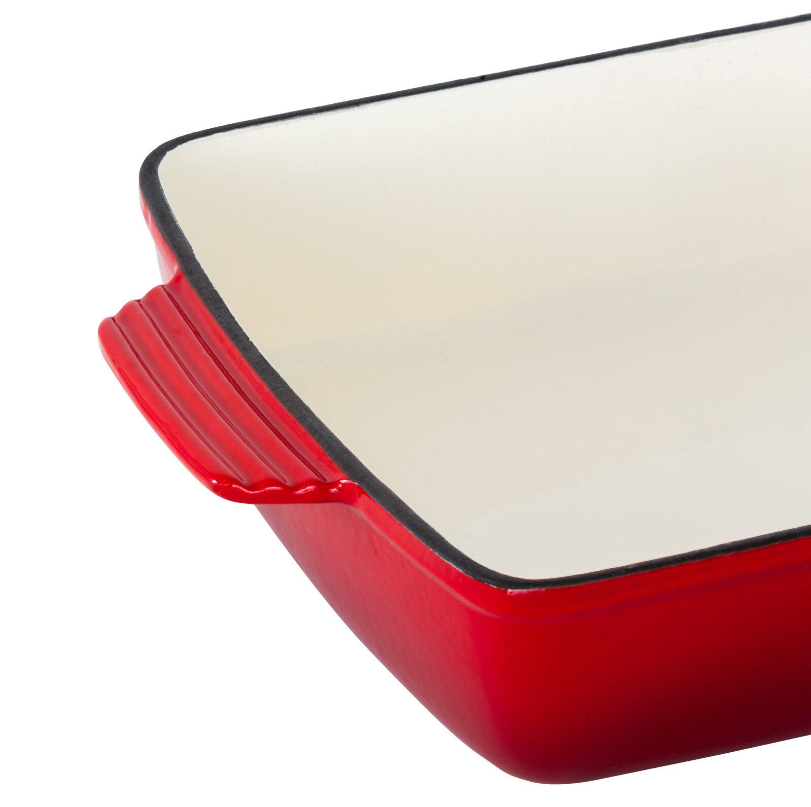 Enamelled Cast Iron 38.5x23cm Rectangular Roaster (3.4L) - Red - Image 5