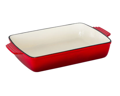 Enamelled Cast Iron 38.5x23cm Rectangular Roaster (3.4L) - Red - Image 6
