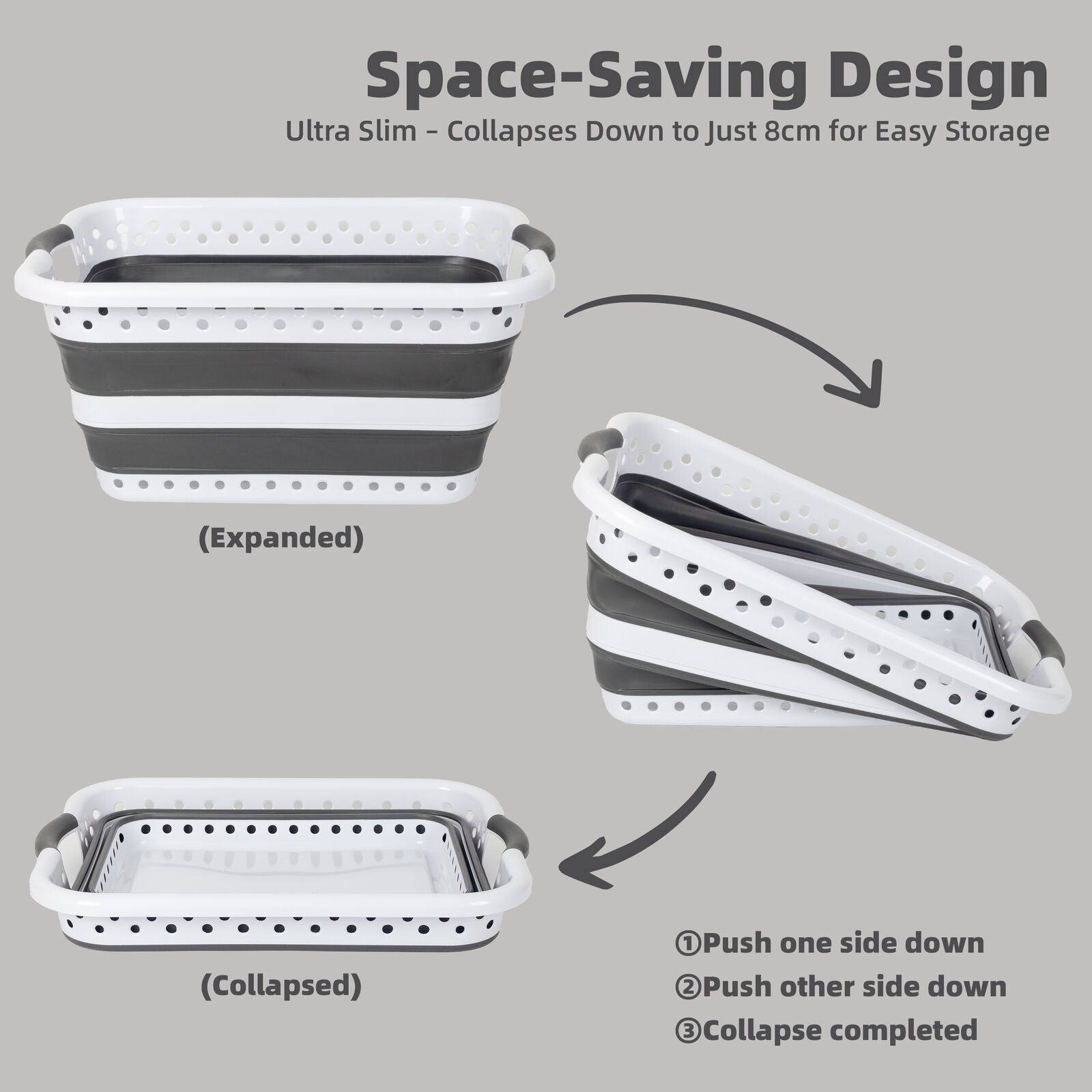 45L Space Saving  Laundry Basket,  Collapsible Hamper for Dorms, RVs, Homes & Garages - Image 3