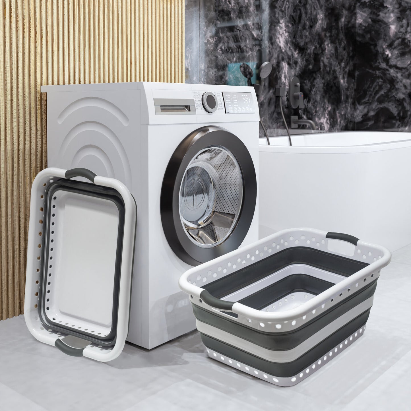 45L Space Saving  Laundry Basket,  Collapsible Hamper for Dorms, RVs, Homes & Garages - Image 5