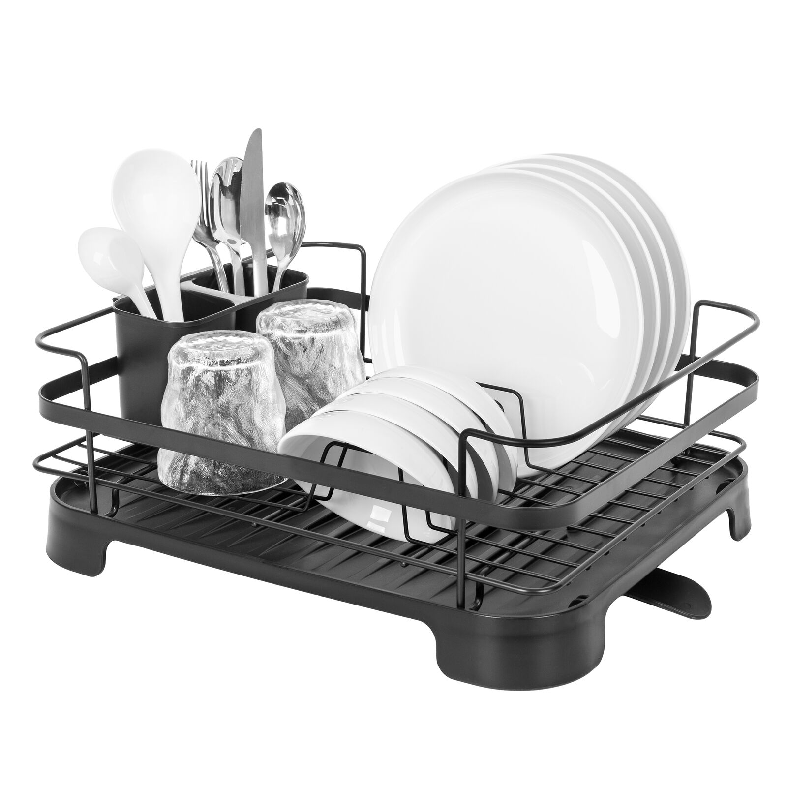 Steel Frame Dish Drying Rack Durable Steel Frame, Removable Utensil Holder, Compact Size for Small Kitchens & Apartments - Image 4
