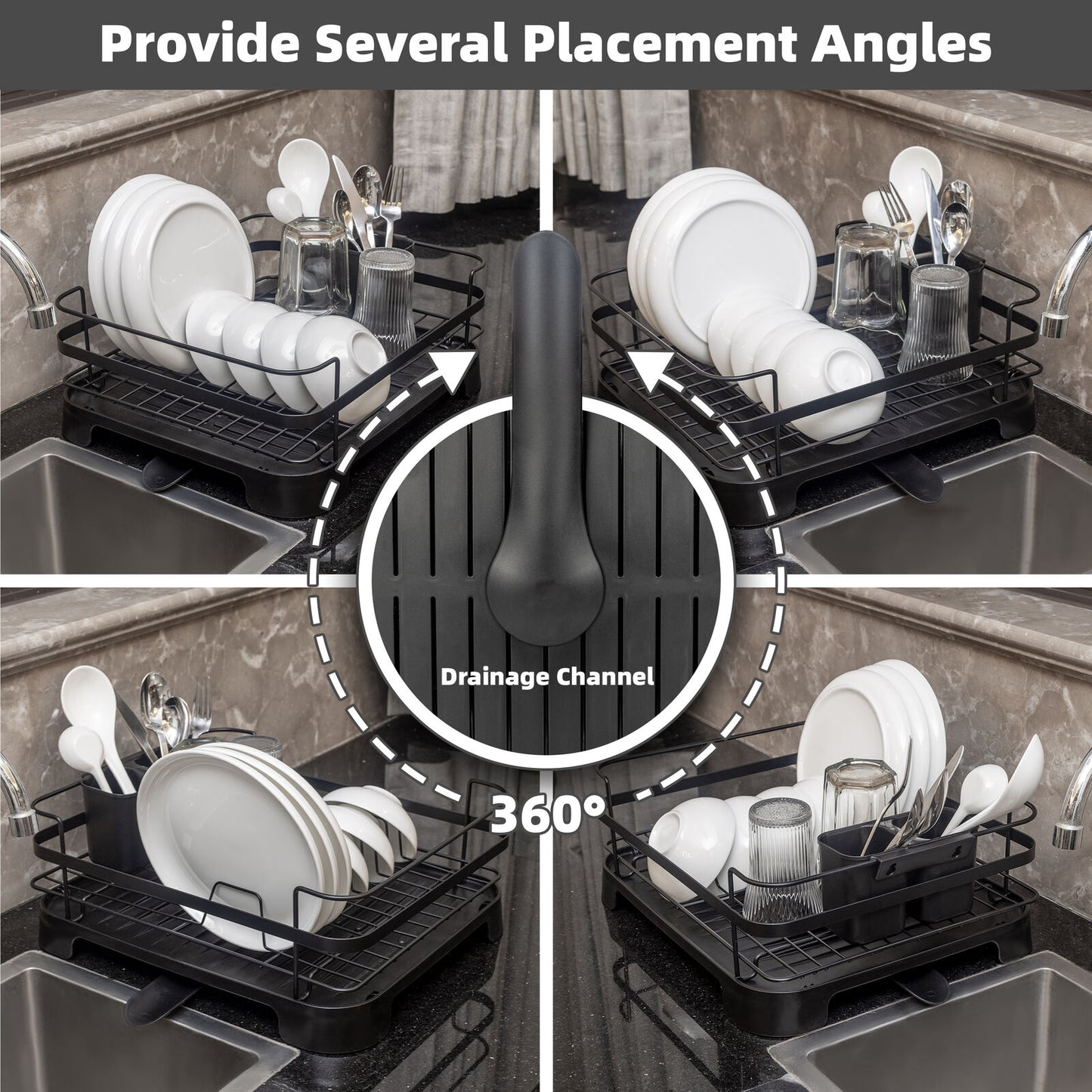 Steel Frame Dish Drying Rack Durable Steel Frame, Removable Utensil Holder, Compact Size for Small Kitchens & Apartments - Image 6
