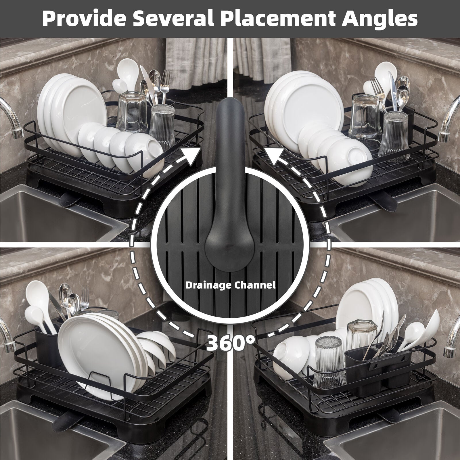 Steel Frame Dish Drying Rack Durable Steel Frame, Removable Utensil Holder, Compact Size for Small Kitchens & Apartments - Image 6