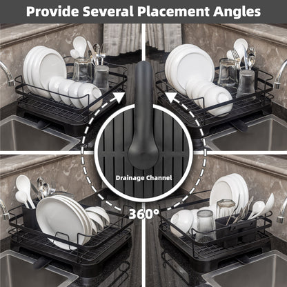 Steel Frame Dish Drying Rack Durable Steel Frame, Removable Utensil Holder, Compact Size for Small Kitchens & Apartments - Image 6