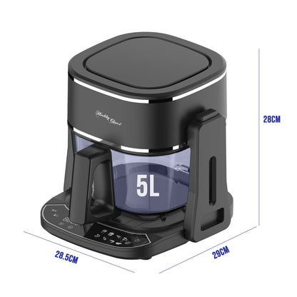 5L 2in1 Air Fryer and Grill, 1400W, Digital Touch Control, Clear Glass Cooking Basket - Image 3