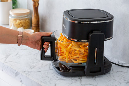 5L 2in1 Air Fryer and Grill, 1400W, Digital Touch Control, Clear Glass Cooking Basket - Image 4