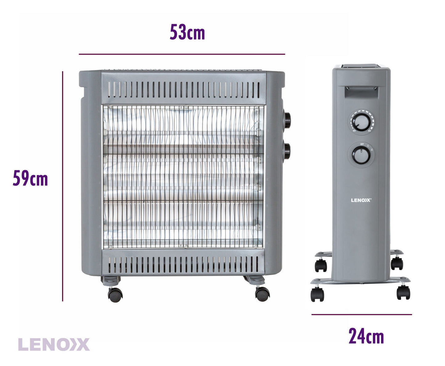 2200W Quartz Infrared Radiant Heater with Adjustable Thermostat and 2 Power Settings - Image 2