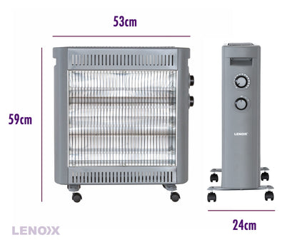 2200W Quartz Infrared Radiant Heater with Adjustable Thermostat and 2 Power Settings - Image 2