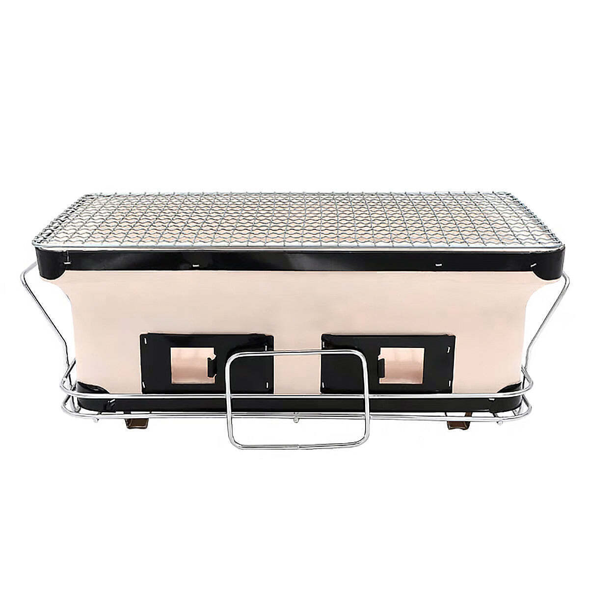 Portable Hibachi Tabletop Grill Dual Charcoal BBQ Chambers - Image 4