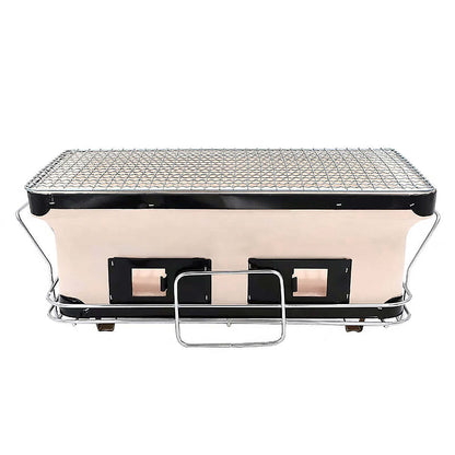 Portable Hibachi Tabletop Grill Dual Charcoal BBQ Chambers - Image 4