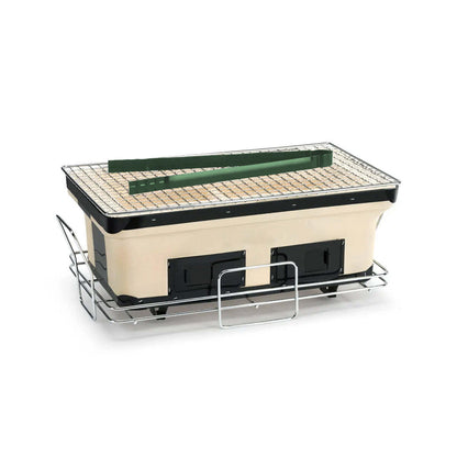 Portable Hibachi Tabletop Grill Dual Charcoal BBQ Chambers - Image 5