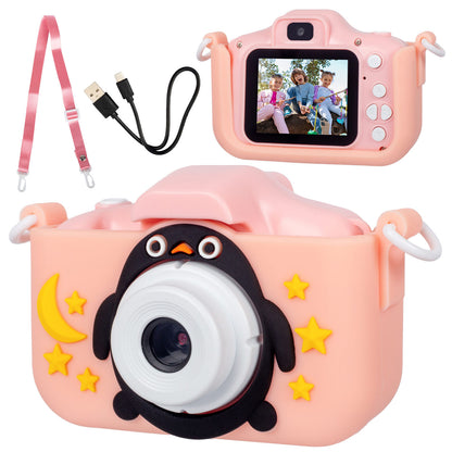 Kids Digital Dual Lens Camera, 4x Zoom and HD Video Recording (Pink) - Image 2