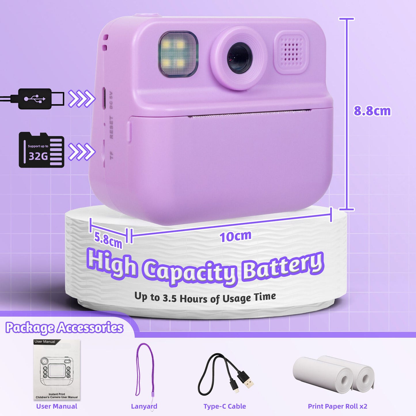 Kids 48MP Instant Print Camera with Dual Lens and 1080P HD Video - Image 7