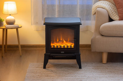 Electric 1000W to 2000W Fireplace Heater with Realistic Log Flame Display - Image 2