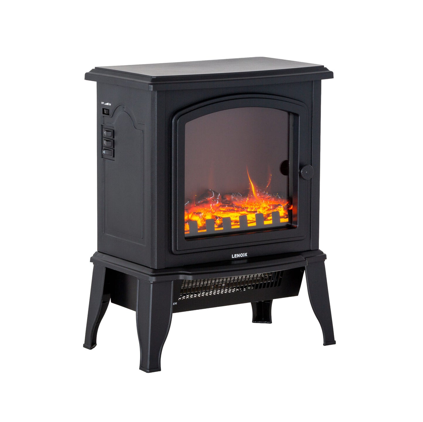 Electric 1000W to 2000W Fireplace Heater with Realistic Log Flame Display - Image 4