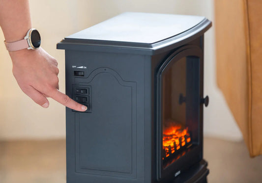 Electric 1000W to 2000W Fireplace Heater with Realistic Log Flame Display - Image 5