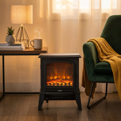 Electric 1000W to 2000W Fireplace Heater with Realistic Log Flame Display - Image 6