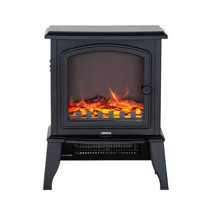 Electric 1000W to 2000W Fireplace Heater with Realistic Log Flame Display - Image 7