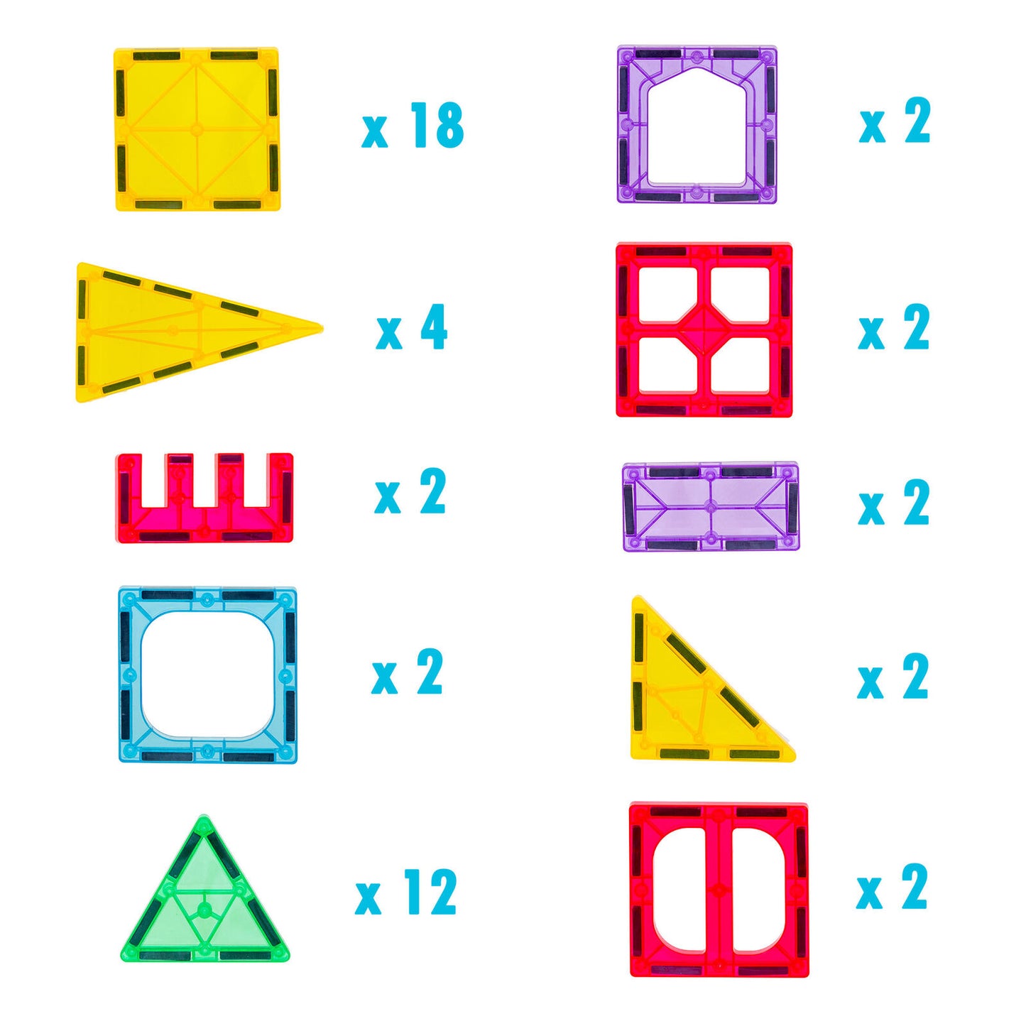 48 Pcs non-toxic STEM Educational, Durable Magnetic Tiles/Puzzle with Storage Bag - Image 5