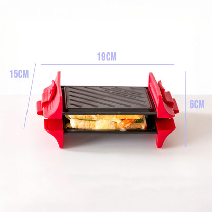 Compact Microwave Sandwich Maker Non-Stick Grill Plates for Quick Meals at Home, Work, or Travel - Image 3