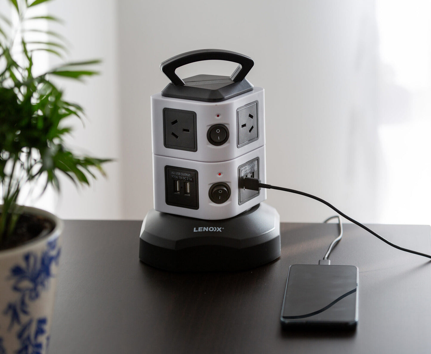 Tower Power Board with 6 Outlets + 2X USB A & 2X USB C - Image 4