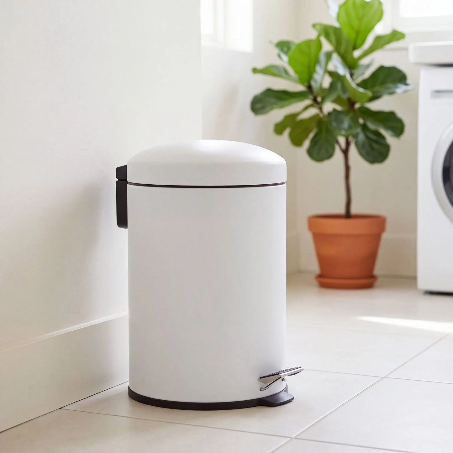 6L Compact Pedal Bin with Stainless Steel and Plastic Construction - Image 3