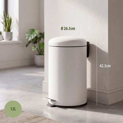 12L Pedal Bin with Stainless Steel and Plastic Construction - Image 2