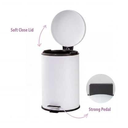 12L Pedal Bin with Stainless Steel and Plastic Construction - Image 3