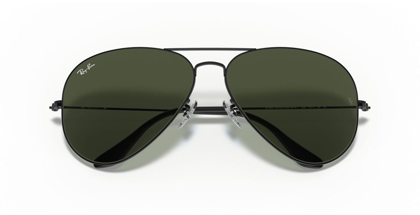 Aviator Large Metal II Sunglasses in Black and Green - Image 2