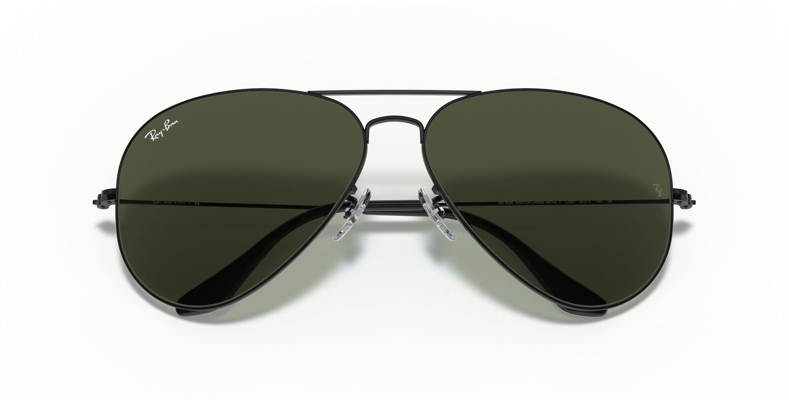Aviator Large Metal II Sunglasses in Black and Green - Image 2