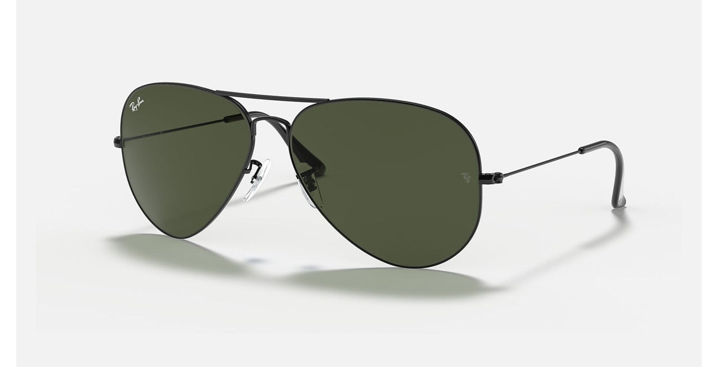 Aviator Large Metal II Sunglasses in Black and Green - Image 3