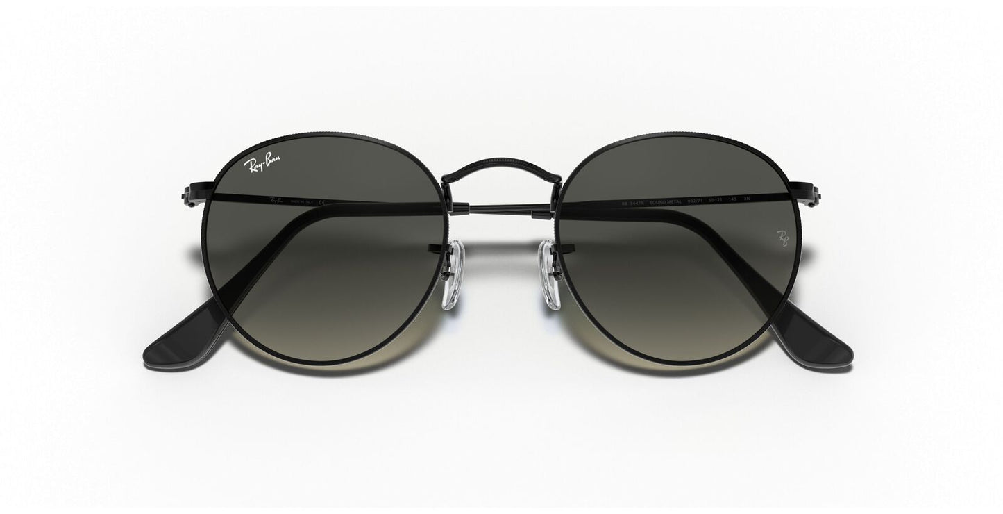 Round Flat Grey Gradient Lenses Sunglasses - Image 3
