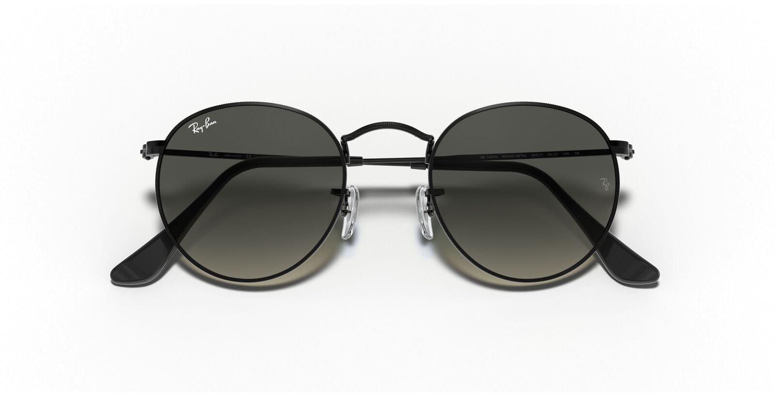 Round Flat Grey Gradient Lenses Sunglasses - Image 3