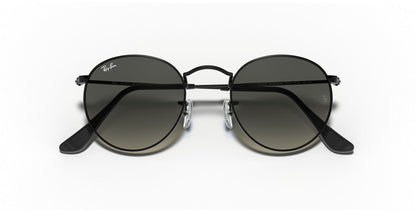 Round Flat Grey Gradient Lenses Sunglasses - Image 3