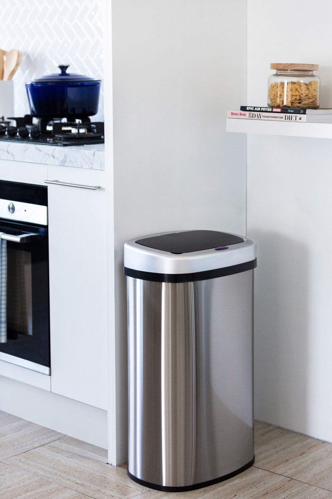 50L Stainless Steel Motion Sensor Rubbish Bin - Image 3