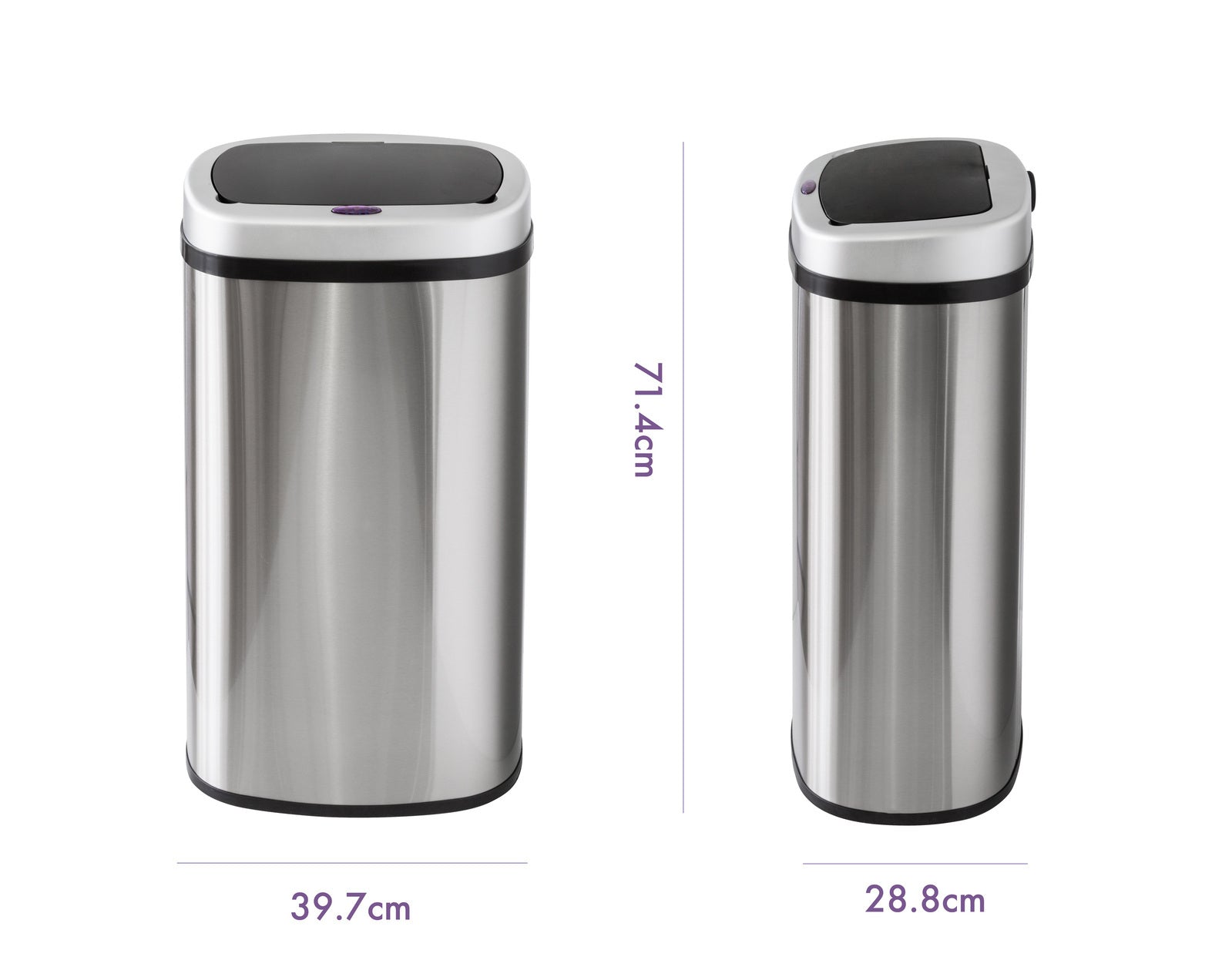 60L Stainless Steel Motion Sensor Rubbish Bin - Image 2