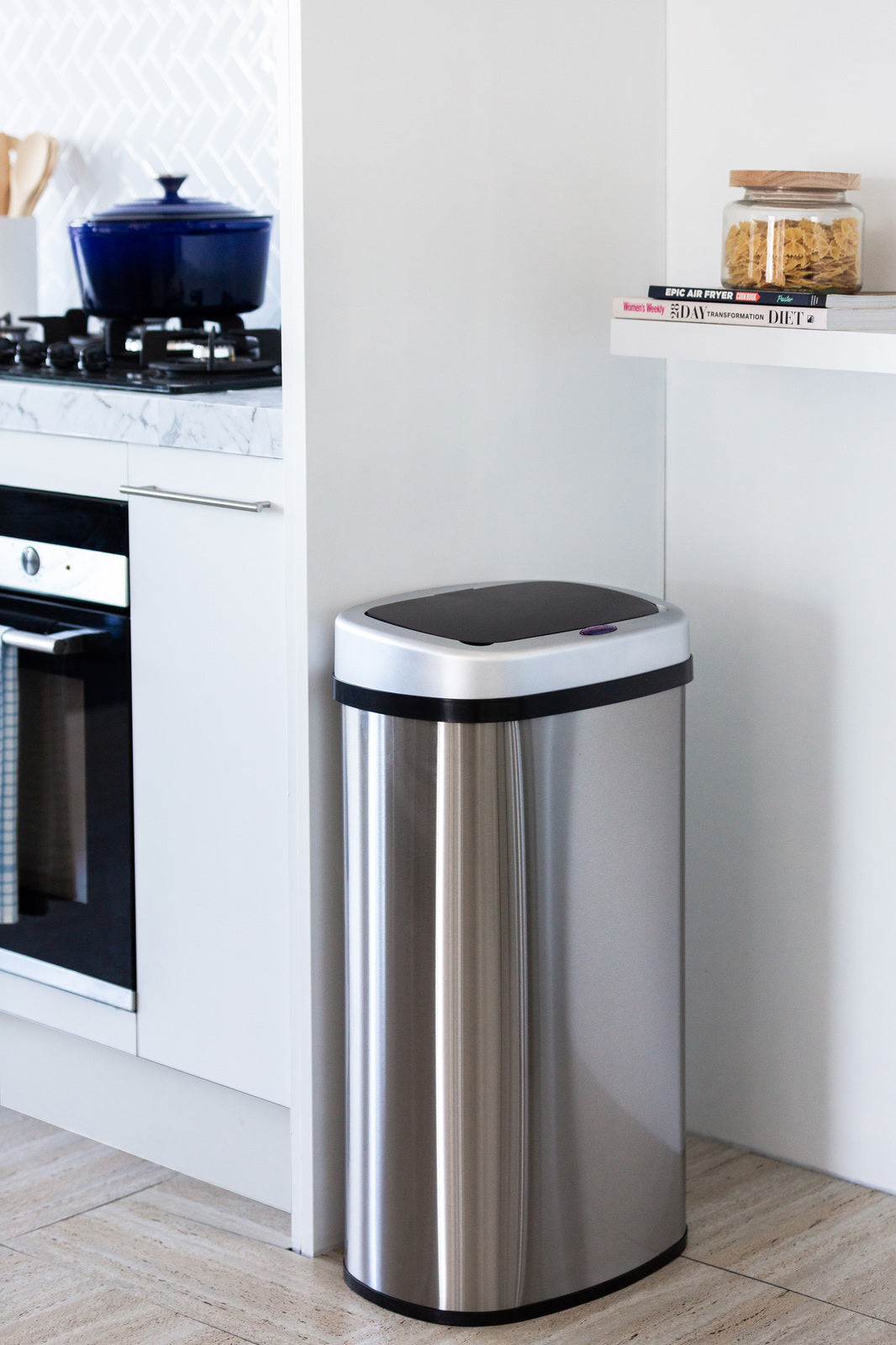 60L Stainless Steel Motion Sensor Rubbish Bin - Image 6